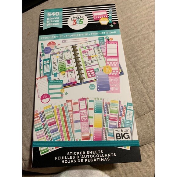 Erin Condren The Happy Planner NEW Productivity Sticker book 540 pieces Retired - Picture 1 of 2